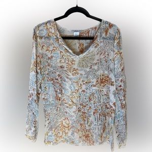 Cabi Silk Semi-Sheer Blouse